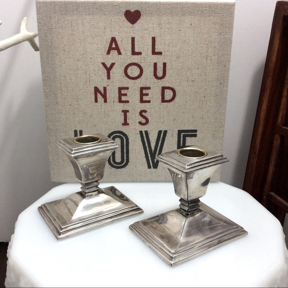 Vintage Coronet Plate candle holders